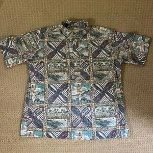 Reyn Spooner Mele Kalikimaka Shirt Mens Hawaiian Christmas Santa XL
